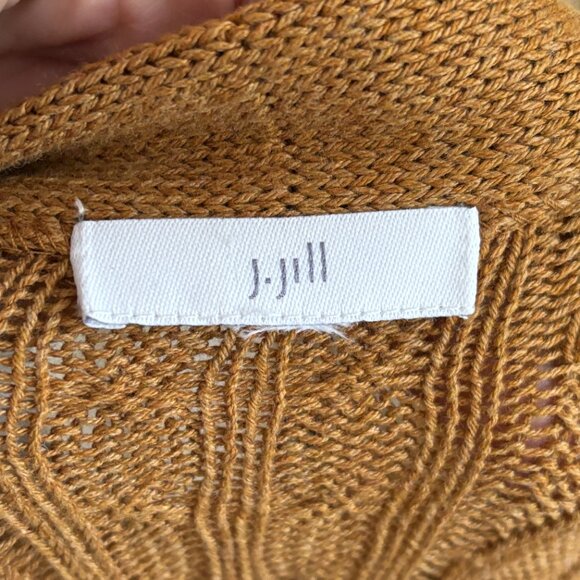 J.JILL Open Front Cable Knit Kimono Cardigan in Butterscotch Brown SZ XL - Picture 8 of 12
